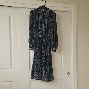 Max Studio Black with White Pattern Maxi Dress